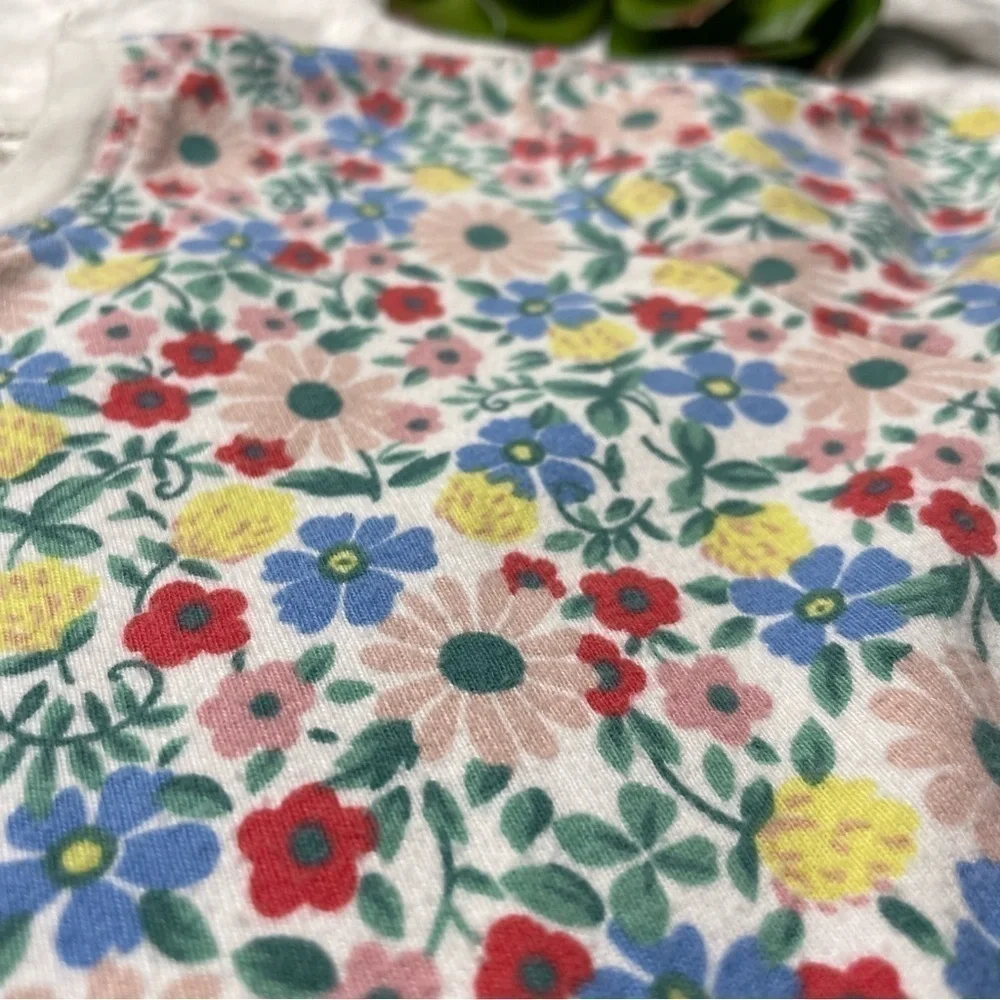 Mini Boden Girls Ditzy Pink Floral Boho 100% Cotton Short Sleeve Fitted T-shirt